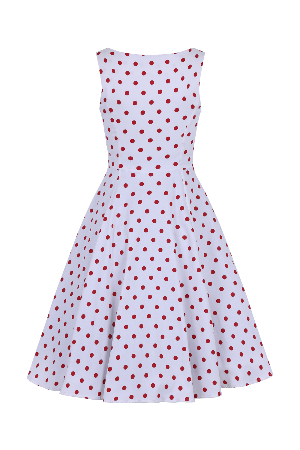 Cindy Polka Dot Swing Dress in White